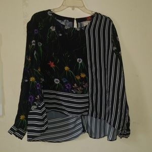 Monochrome floral top